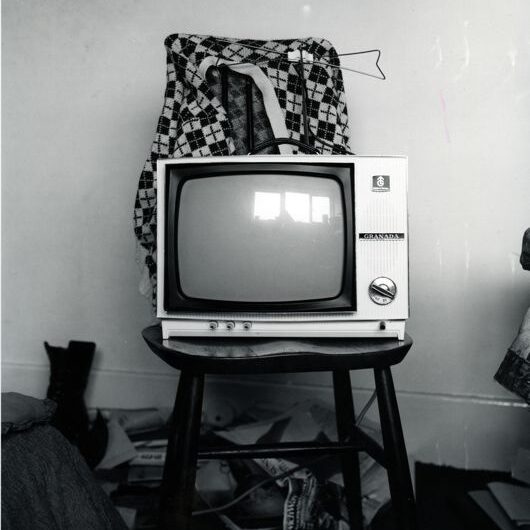 vintage television on stool