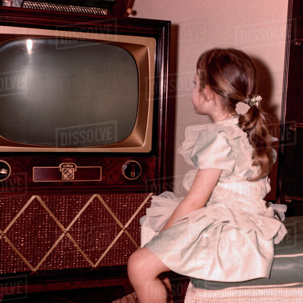 girl watching TV